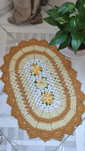 Tapete de crochê 0,70 cm x 0,49 cm