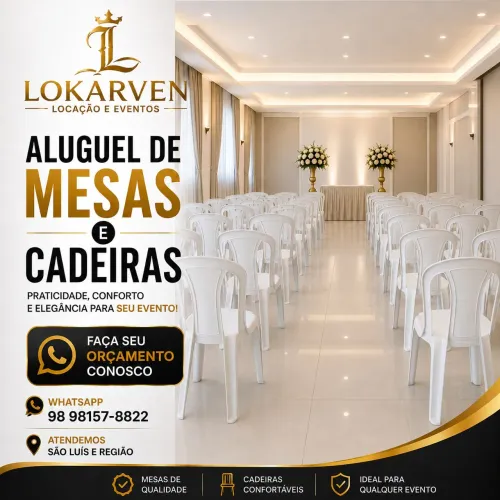 ALUGAMOS MESAS E CADEIRAS PRA SEU EVENTO