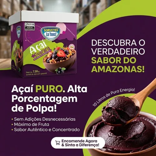 Açaí caixa de 10 litros revenda