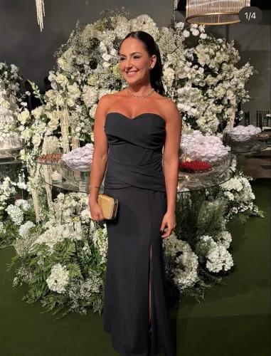 vestido longo tomara que caia verde esmeralda m