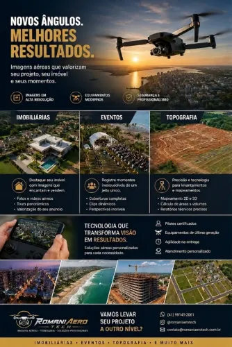 Gravação com Drone (Eventos, Topografia, Imobiliárias entre outros