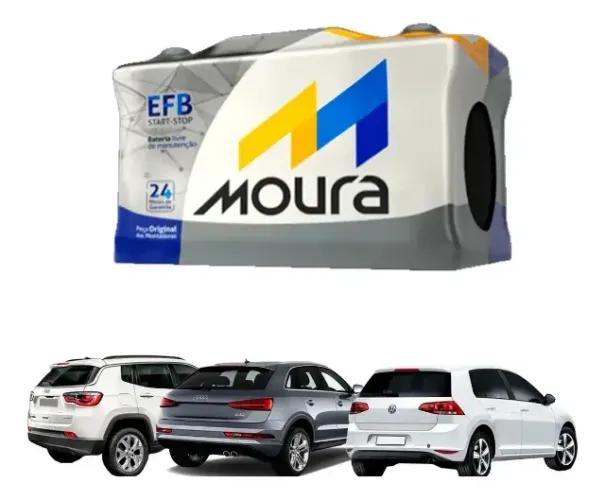 Bateria EFB 60ah Moura/ 2 Anos Garantia/Entrega Instalação Grátis
