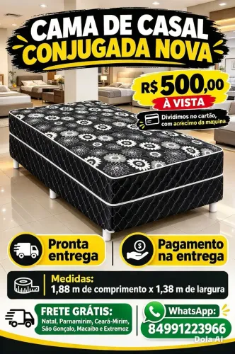 Belíssima cama de casal a venda, entrega rápidae grátis.
