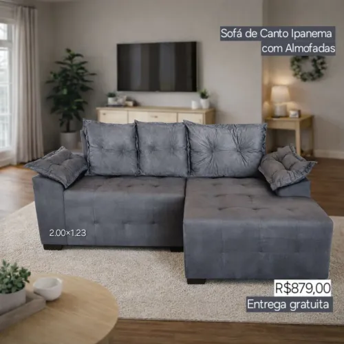 PROMOÇÃO URGENTE - Sofá de Canto com CHAISE Ipanema por apenas R$879,00