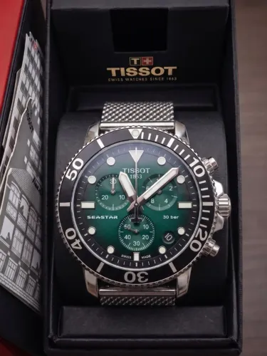 Relógio Tissot Seastar 1000 Original C/ Caixa Nota Fiscal EUA T120.417 Verde
