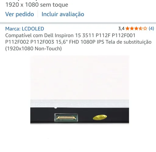 Tela LCD de notebook