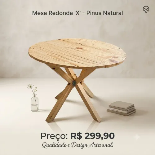 Mesa dobrável de pinus