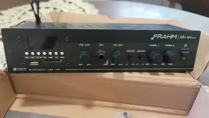 Amplificador Receiver Frahm Slim 1600 G5 Bluetooth 60w para som ambiente