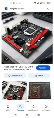 PLACA MÃE FNX H81 - NOVA - HDMI VGA SLOT M2 - GARANTIA DE 2 ANOS