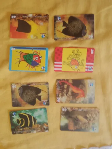 Cartões telefonicos tema peixes