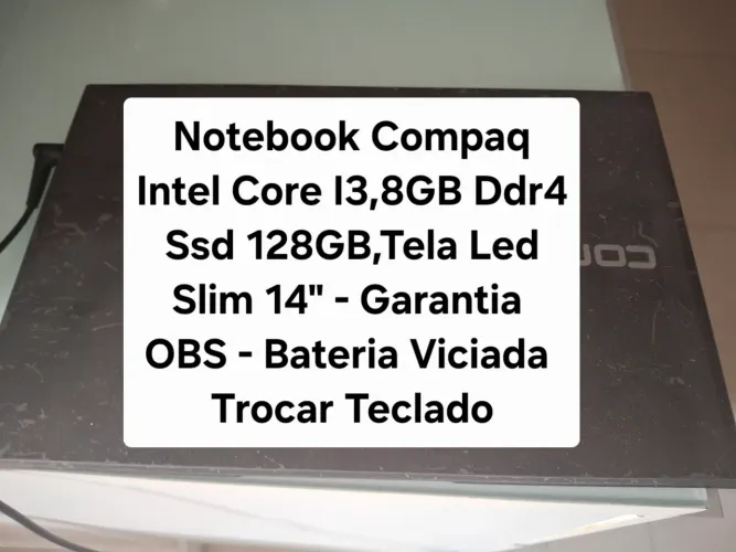 Notebook Compaq Intel Core I3,8GB Ddr4,Ssd 128gb - Garantia