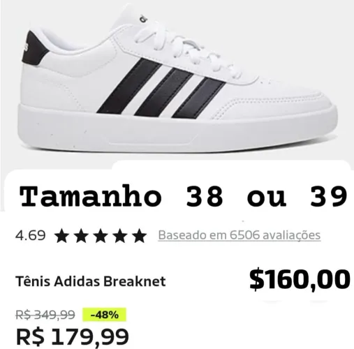 Adidas breaknet original tamanho 38