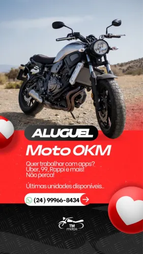 ALUGUEL DE MOTO - R$ 350 POR SEMANA