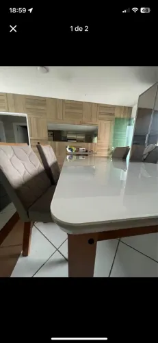 Mesa 6 lugares bordas arredondadas