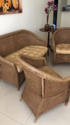 Jogo de sofá rattan 