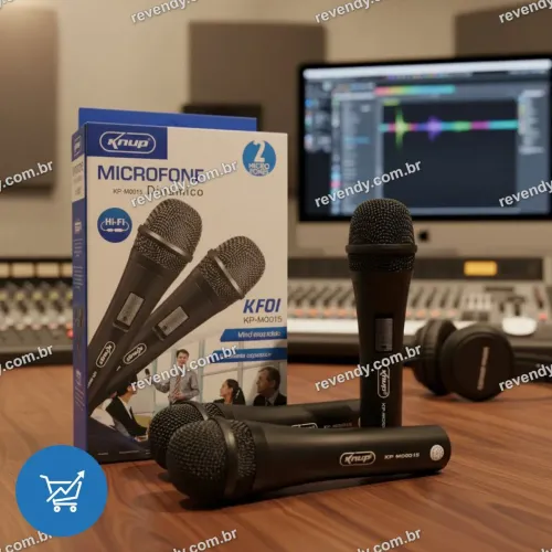 Microfone com fio - 2 microfones profissionais com cabo - entrega grátis