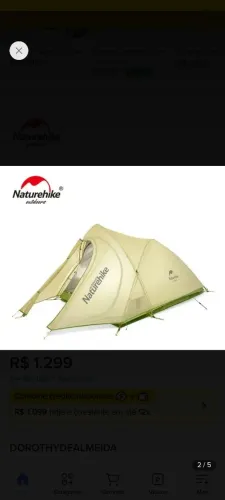 Barraca naturehike cirrus 2 pessoas