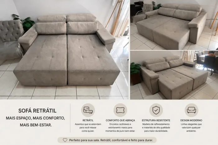 Sofá retrátil Conceito Sofás