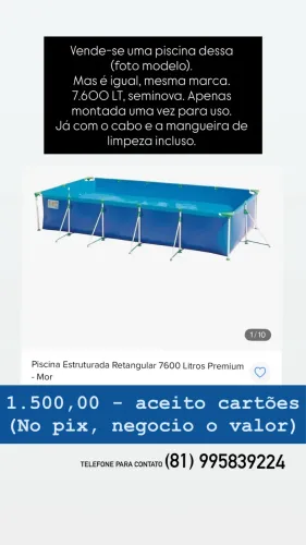 Vende-se uma piscina
