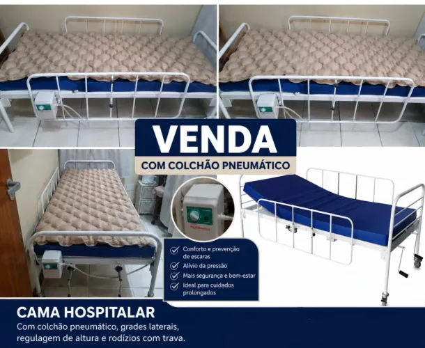 Vendo Cama hospitalar com colchão pneumático