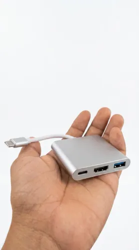 Hub Adaptador USB Tipo C 3 Portas - Com HDMI
