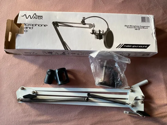 Suporte de metal para microfone de mesa