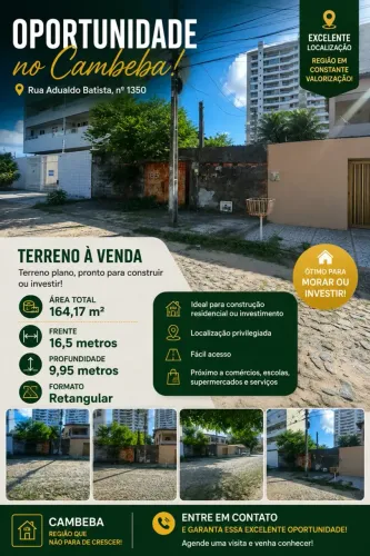 Oportunidade no Cambeba Terreno Pronto para Construir - Frente nascente!