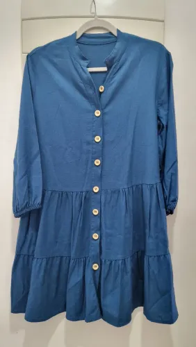 Vestido Leve Com Modelagem Soltinha e Manga 3/4
