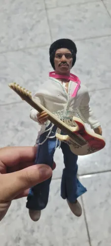 Boneco Jimi hendrix vocalista guitarrista banda rock mego toys action figure clothed