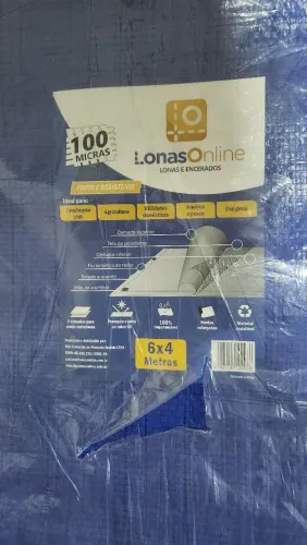Lona Azul 6x4 Metros 100 Micras Impermeável Azul Nova