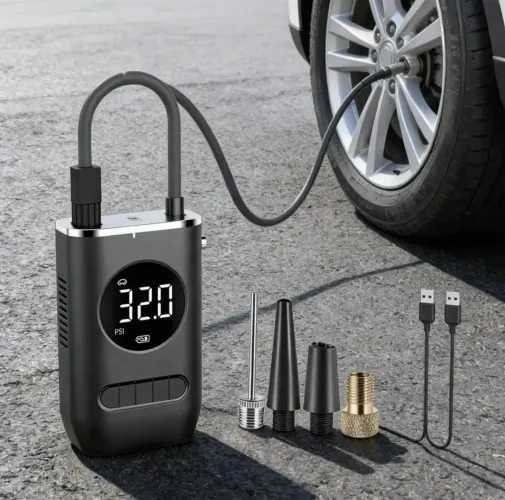 Compressor de Ar Portátil Recarregável UC40+ Digital para Carro Moto e Bicicleta