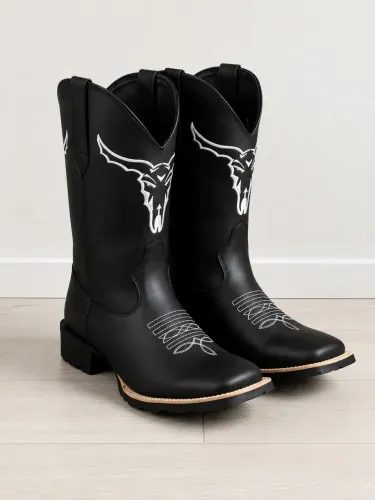 Bota texana de couro