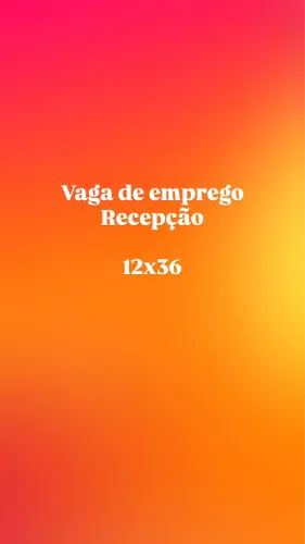 Vaga de emprego para recepção 