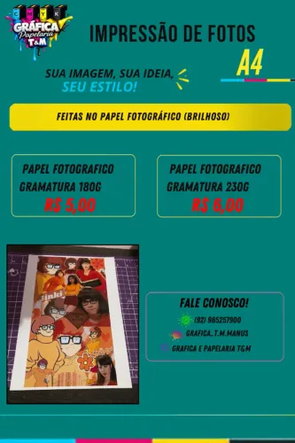 Impressão de foto A4
