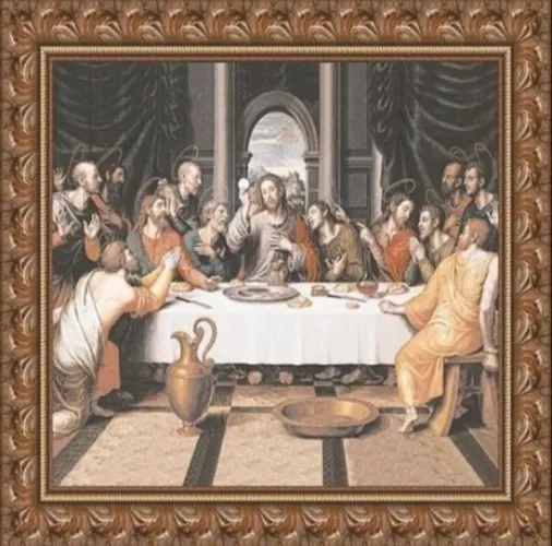 Cerâmica/Azulejo com imagem da Santa Ceia  /  Arte Sacra 