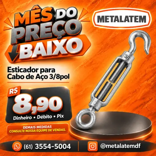 Esticador para Cabo de Aço 3/8"
