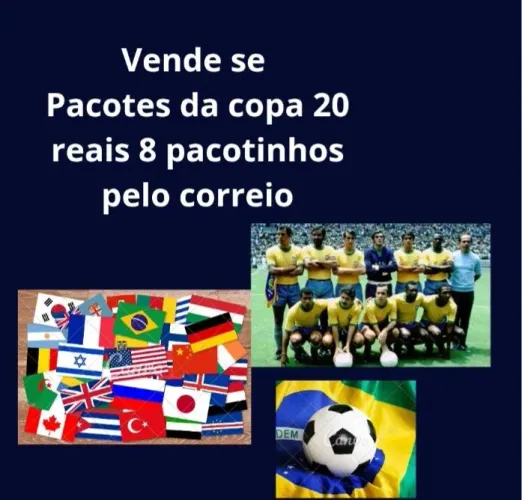 figurinha da copa 20 reais 8 pacotinhos