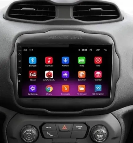 Central Multimidia Jeep Renegade Android 14 Wi-fi Gps 9 polegadas