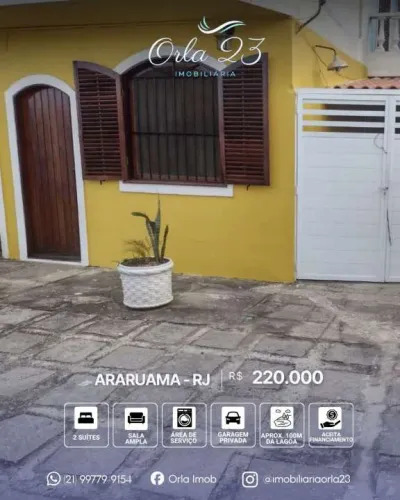 ARARUAMA, ORLA 23 IMOBILIÁRIA VENDE! EXCELENTE OPORTUNIDADE