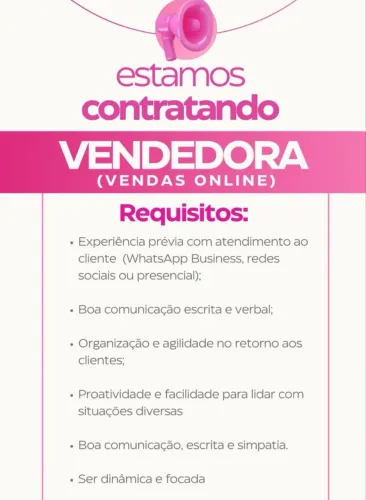 Contrata-se atendente on-line