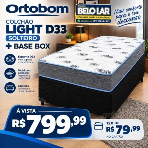 Colchão Light D33 Solteiro + Base Box