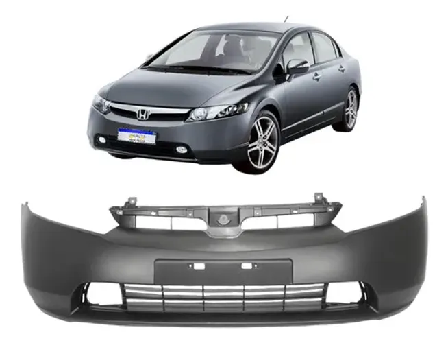 Parachoque Honda New Civic 2006 2007 2008 Com Ressalto Novo Preto