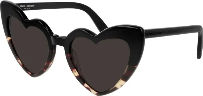 ÓCULOS DE SOL SAINT LAURENT CORAÇÃO LOULOU PRETO HAVANA-SL 181 LOULOU- 13 54