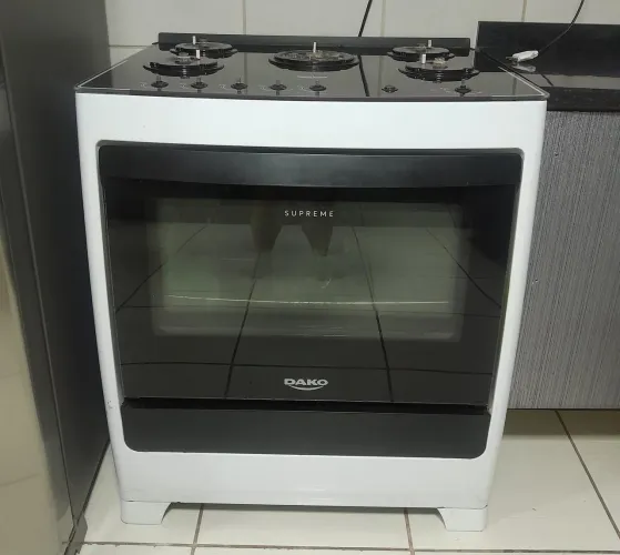 Fogão 5 Bocas Dako Supreme Glass Tripla Chama com Acendimento Automático Branco