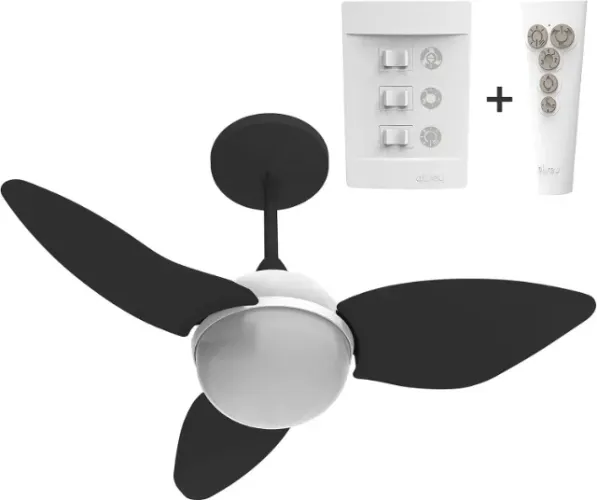 (LACRADO)Ventilador de Teto Smart Plus 220V, Aliseu, Aliseu Smart 28532, Black Piano