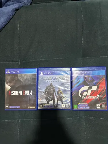 Jogos PS4 resident evil 4 God of war ragnarok Gran turismo 7
