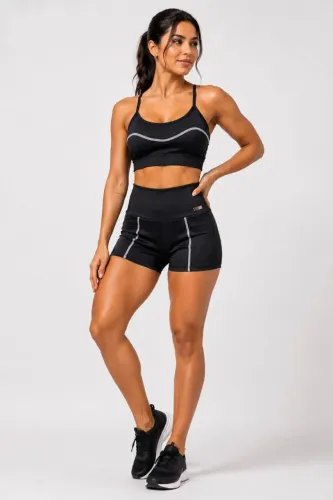 Conjunto Academia Feminino Short e Top Fitness.