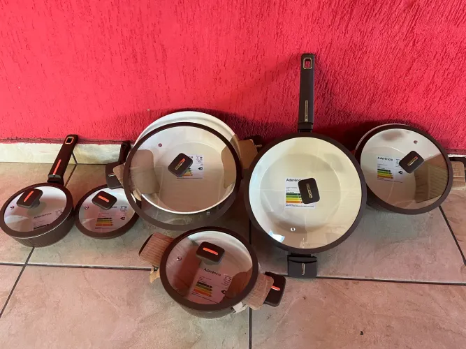 Conjunto de panela de cerâmica antiaderente - 22 peças