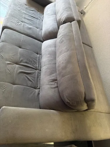 Sofá retrátil Connect suede cinza 2,50 mts