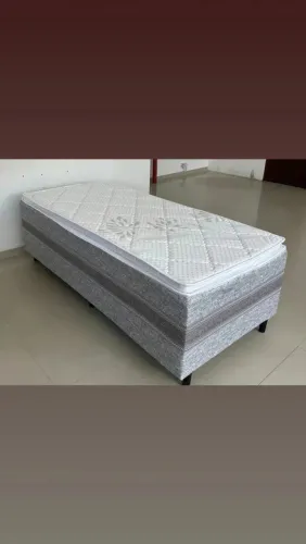 Unibox Solteiro Bon Sono com pilow top tecido em malha fria